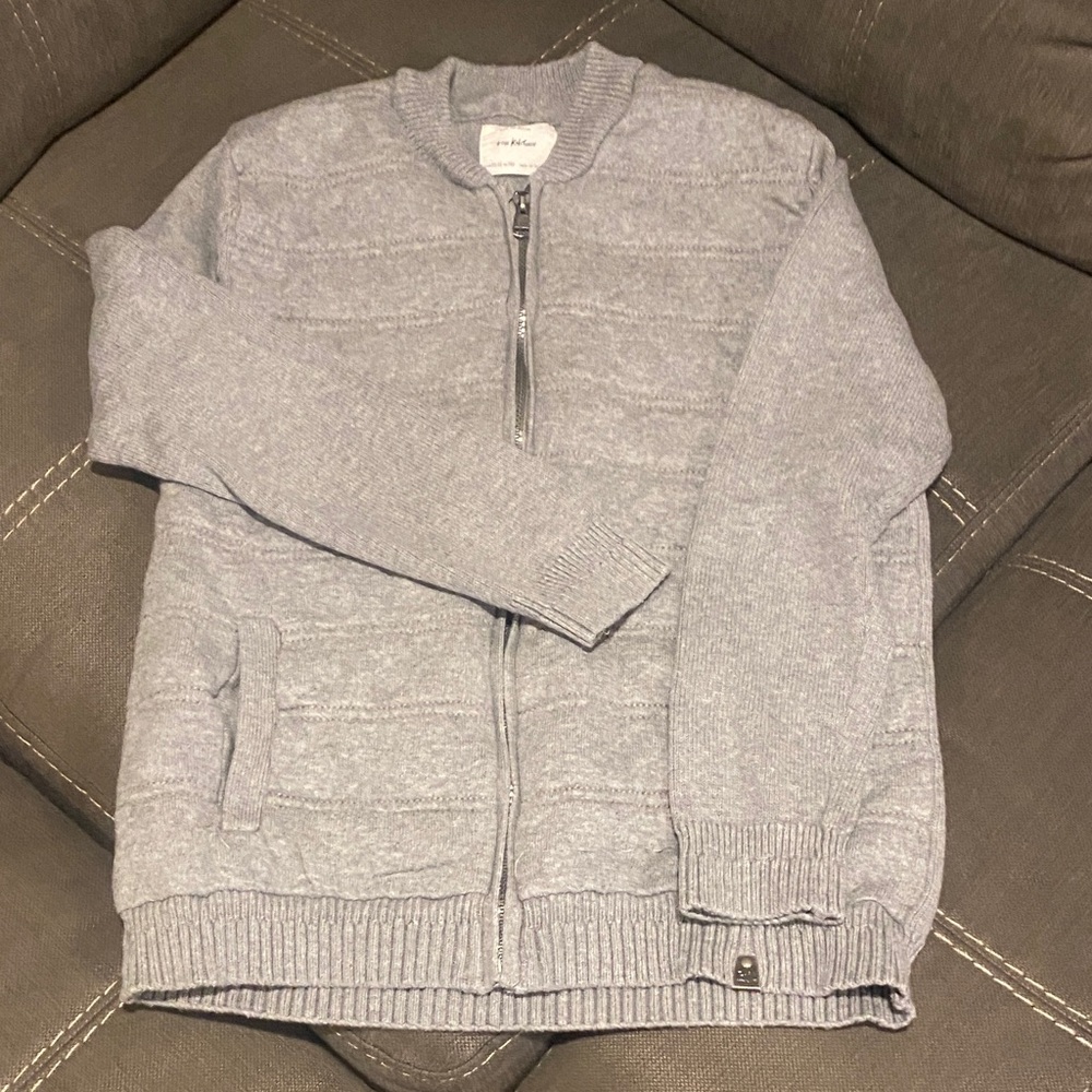 Zara Kids Light Gray Zip-Up Sweater